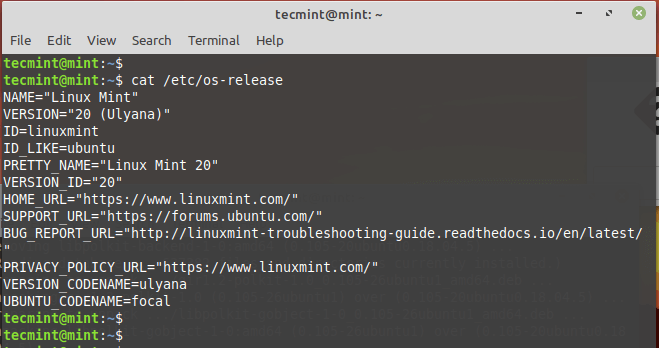 Linux Mintのバージョンを確認する