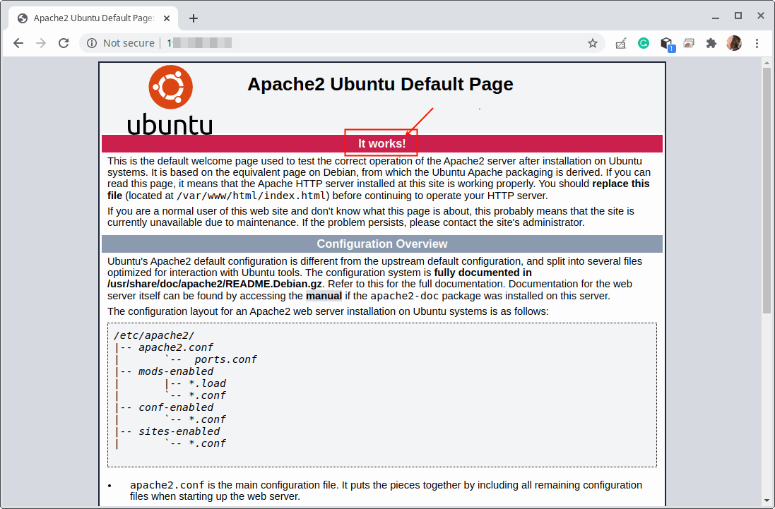 Apache2デフォルトページ