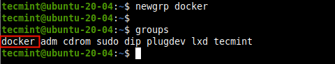 Dockerグループにユーザーを追加