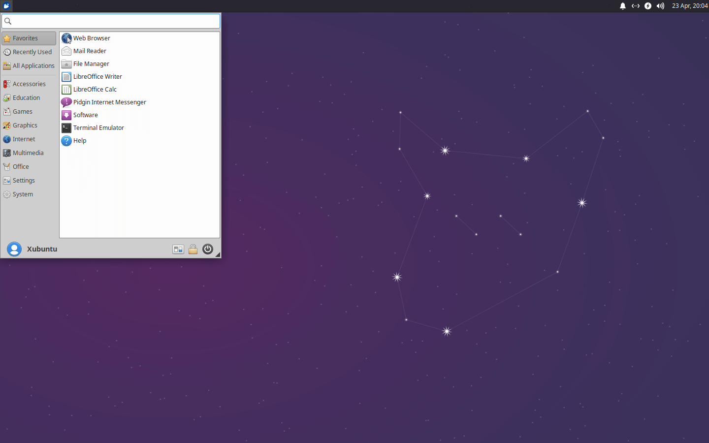 Xubuntu Linuxデスクトップ