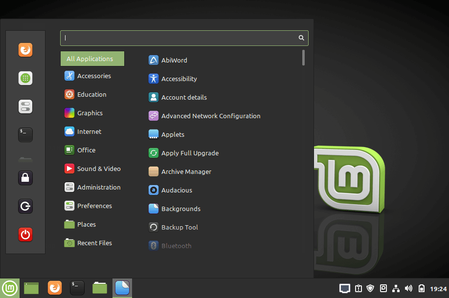Linux Mintデスクトップ
