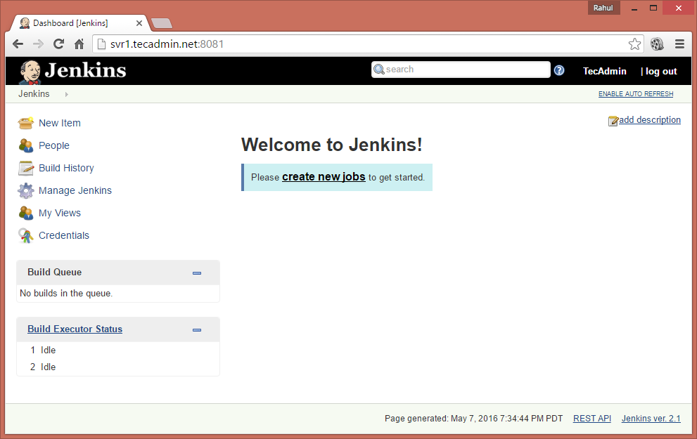 Jenkins 4のインストールと使用