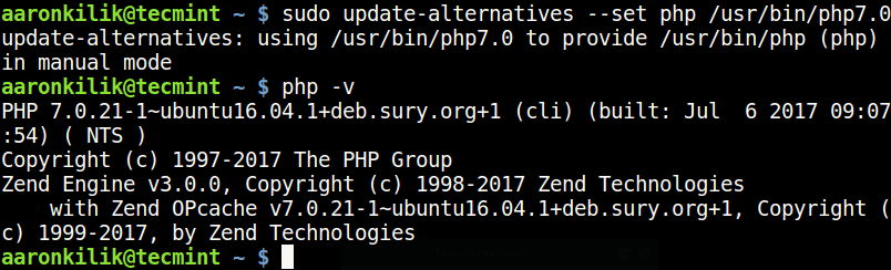 UbuntuでPHP7.0バージョンを設定する