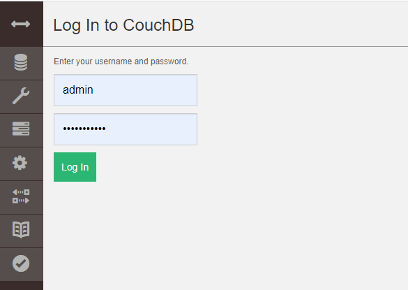 CouchDB管理者ログイン