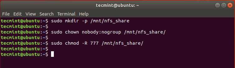 UbuntuでNFS共有を作成する
