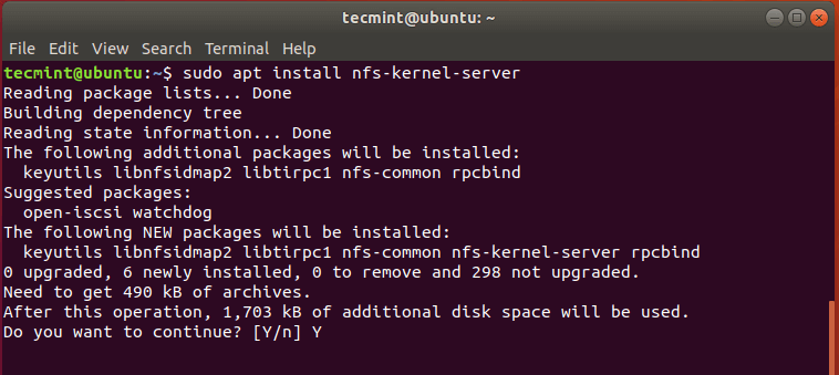 UbuntuにNFSサーバーをインストールする