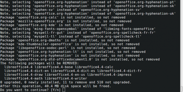 UbuntuでLibreOffice4を削除する